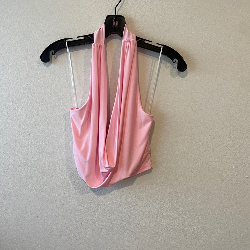 Pink Halter Neck Women's Top